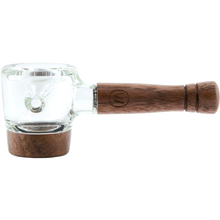Load image into Gallery viewer, Glass & Walnut Spoon Pipe