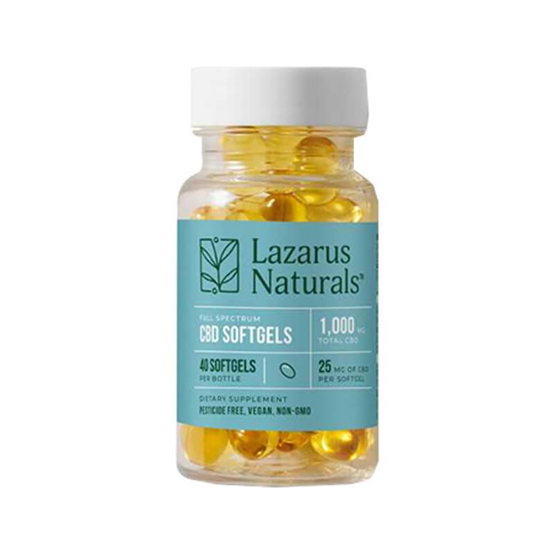 Lazarus Naturals - CBD Capsules - Full Spectrum Liquid Softgels - 25mg