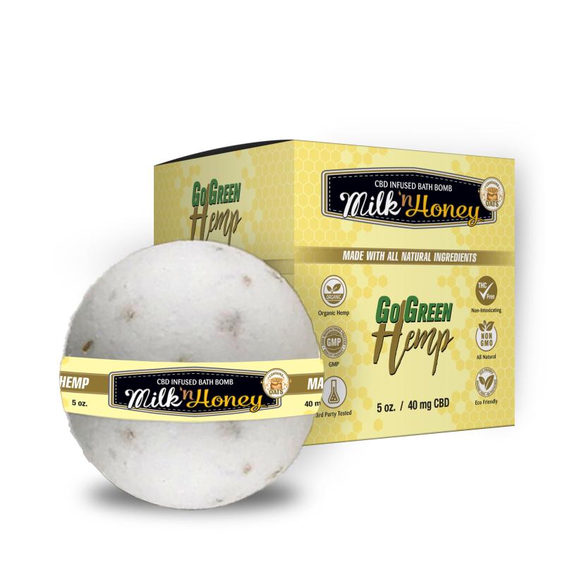 CBD Bath Bomb–  Oat Milk & Honey
